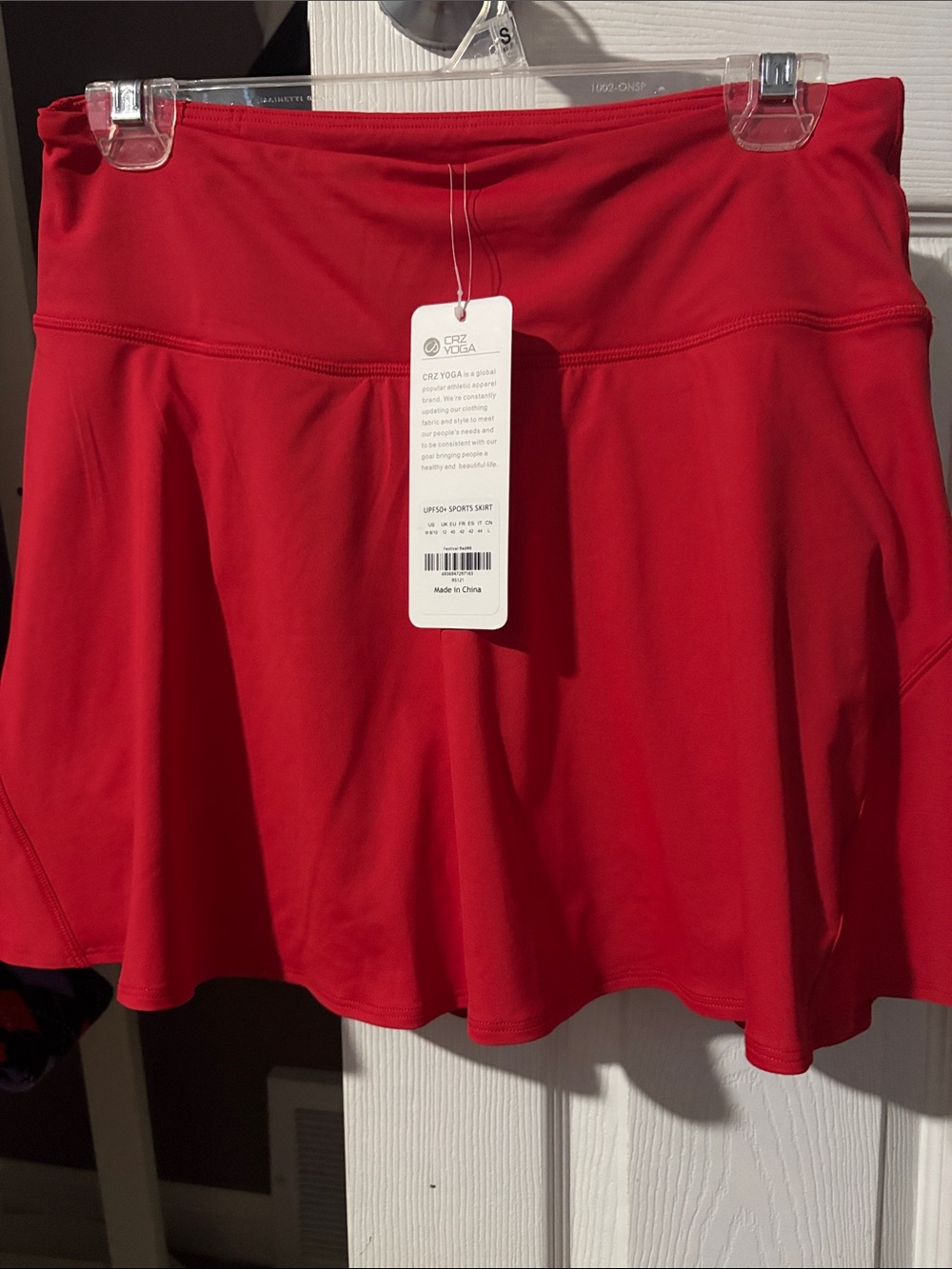 CRZ YOGA Vibrant Red Athletic Skirt